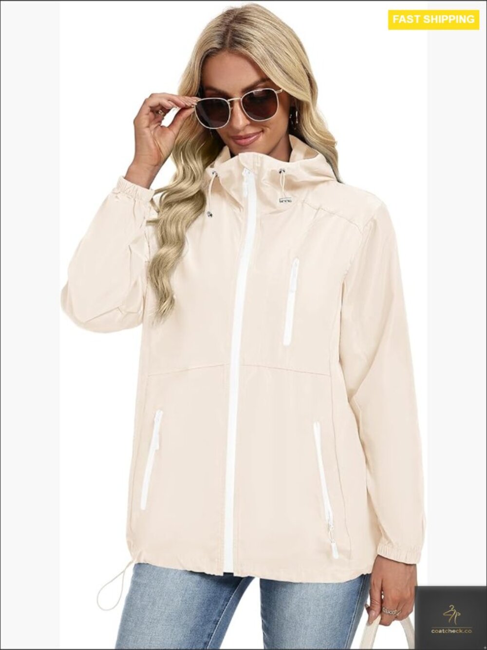 Lightweight Rain Jacket Waterproof Windbreaker Packable with Hood